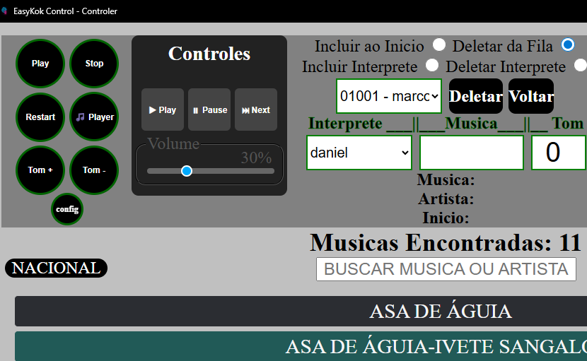 Controle pelo celular